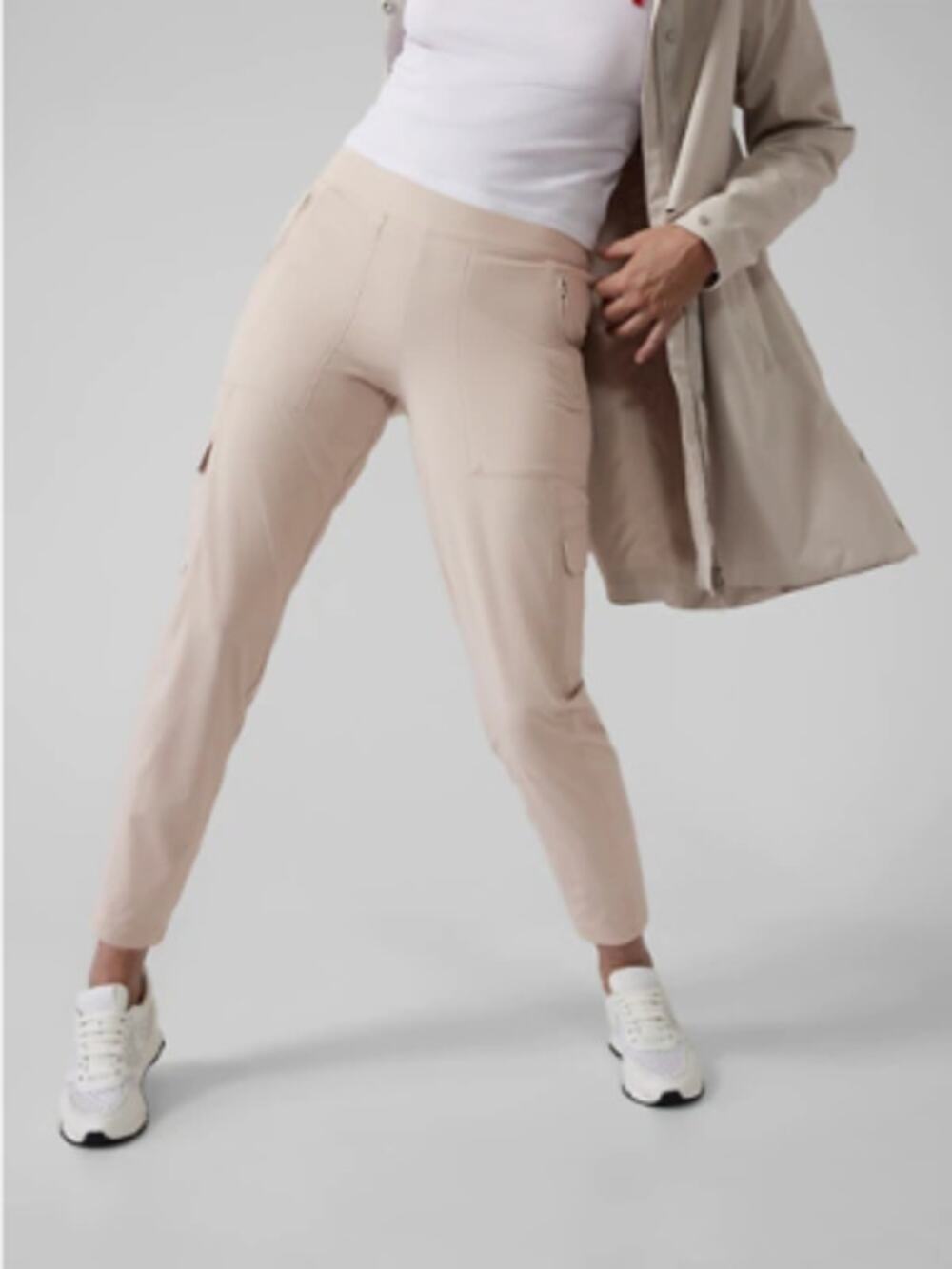 Athleta Chelsea Cargo Lined Pant Abalone Grey Sz 14